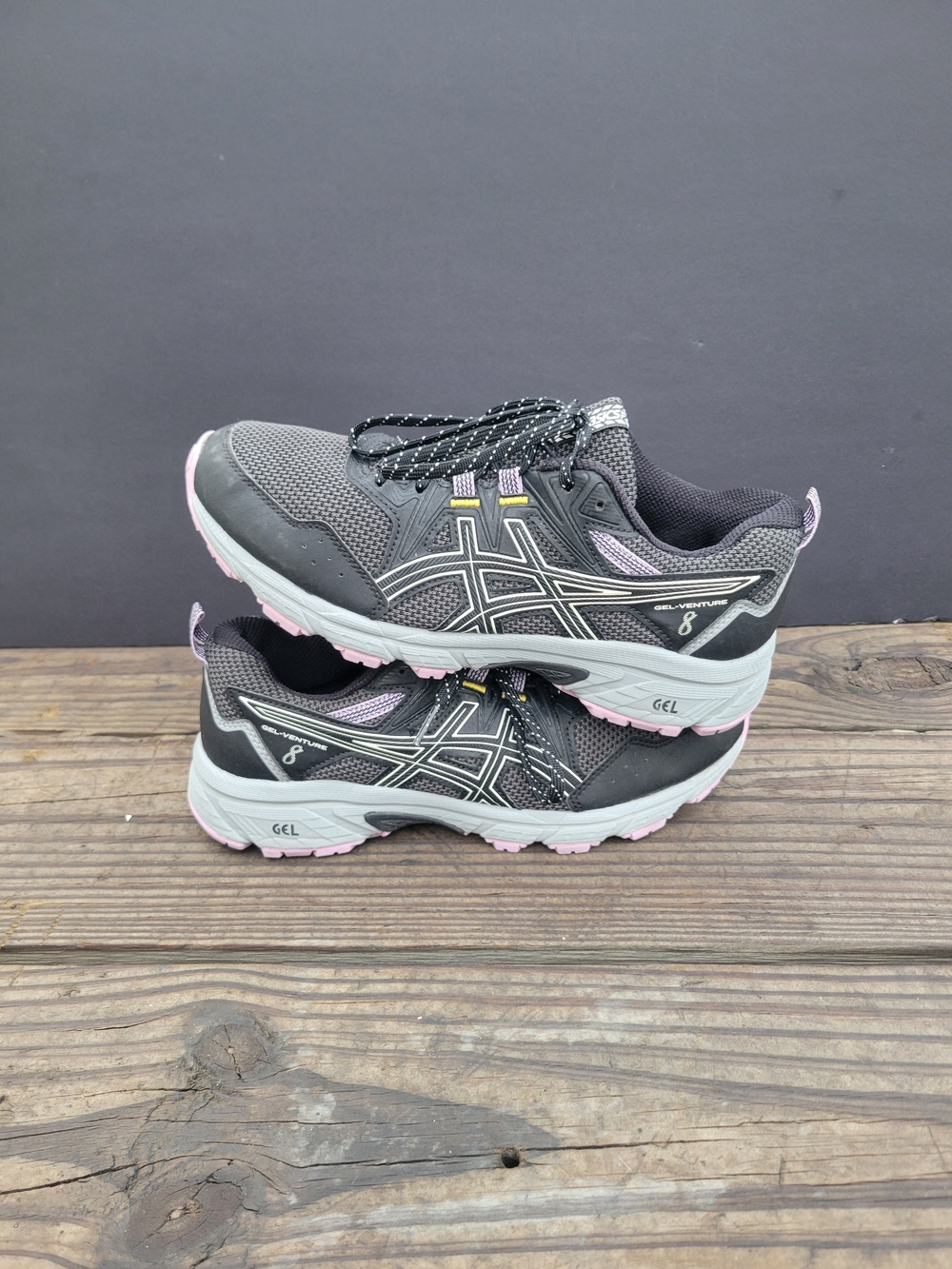 ASICS Women's GEL-Venture 8 Black & Pink Running Shoes